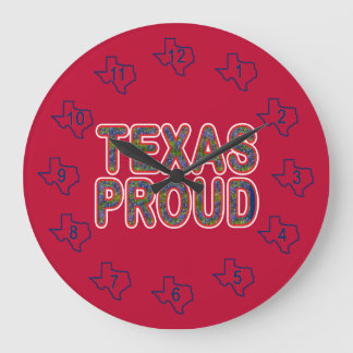 Texas Proud Bluebonnet Große Wanduhr
