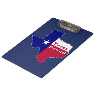 Texas Proud Flag Karte Klemmbrett