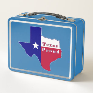 Texas Proud Flag Karte Metall Brotdose