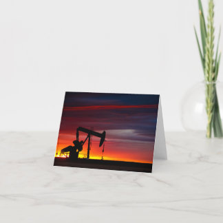 Texas Pumpjack am Sonnenuntergang - kleine Karte