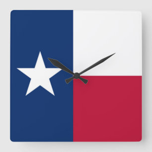 Texas Quadratische Wanduhr