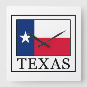Texas Quadratische Wanduhr