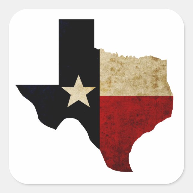 Texas Quadratischer Aufkleber (Vorderseite)