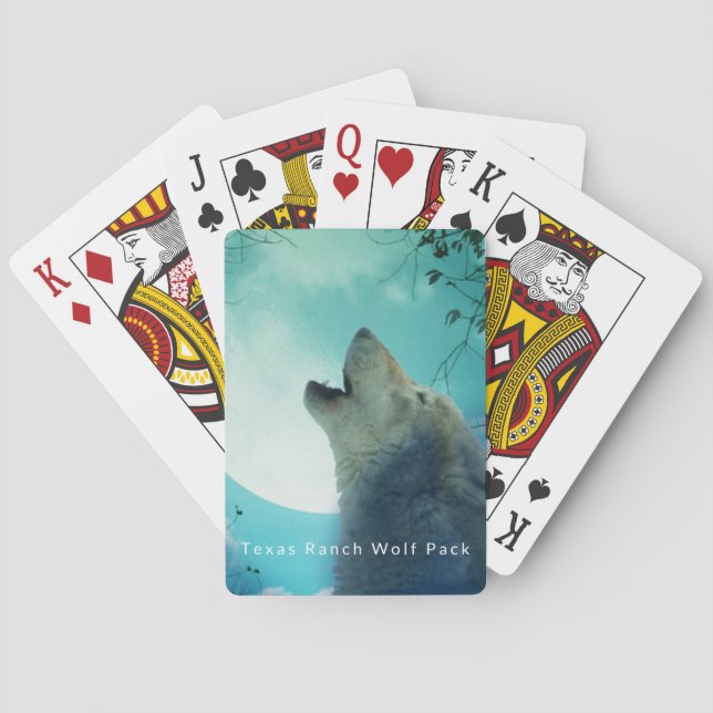 Texas-Ranch-Wolfsrudel-Spielkarten Spielkarten (Rückseite)