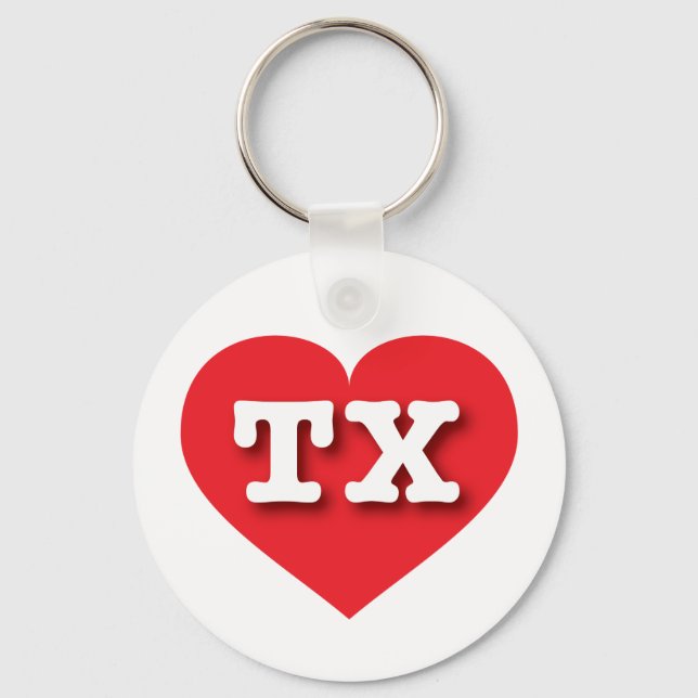 Texas Red Heart - I Liebe TX Schlüsselanhänger (Vorderseite)