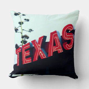 Texas Red Neon Lights USA Kissen