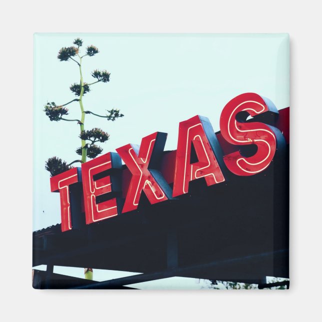 Texas Red Neon Lights USA Magnet (Vorne)