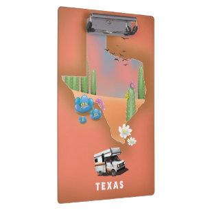 Texas Reiseplakat Klemmbrett