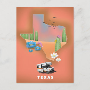 Texas Reiseplakat Postkarte