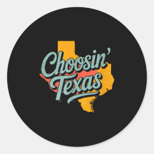 Texas-Retro-Lone-Star-State-Country-Musik wählen Runder Aufkleber