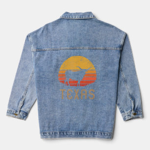 Texas Retro Longhorn Rinder Vintag Texan Lone Sta Jeansjacke