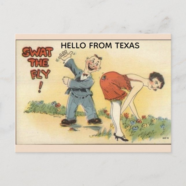 TEXAS RETRO LUSTIGE POSTKARTE (Vorderseite)