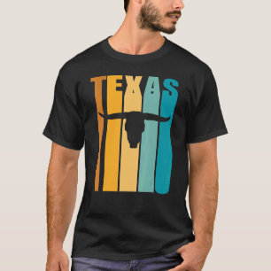 Texas Retro Picture Coole Silhouette Langornkuh S T-Shirt