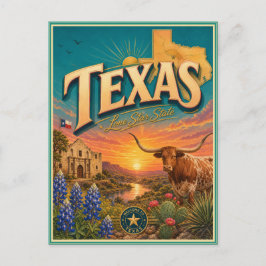 Texas Retro Reise Souvenir Postkarte