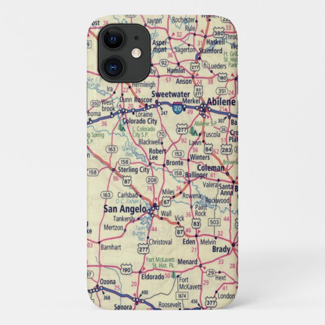 Texas Road Map Case-Mate iPhone Hülle (Rückseite)
