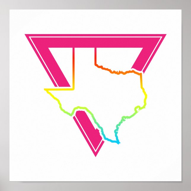 Texas-Rosa-Dreieck Poster (Vorne)