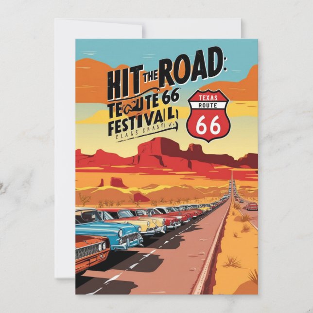 texas route 66 FESTIVAL INVITATION CARD Einladung (Vorderseite)