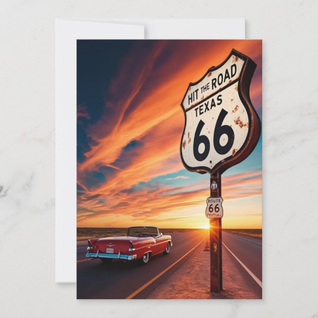 Texas Route 66 für Postkarten Sammler PostcarD (Vorderseite)
