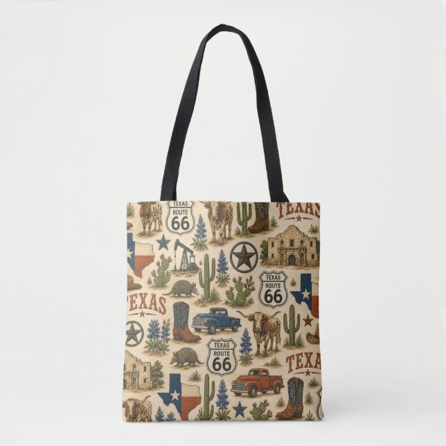Texas Route 66 Market Rodeo Tasche (Vorderseite)