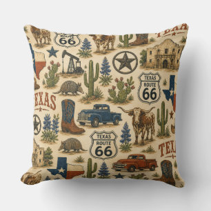 Texas Route 66 Sofa Ranch Kissen