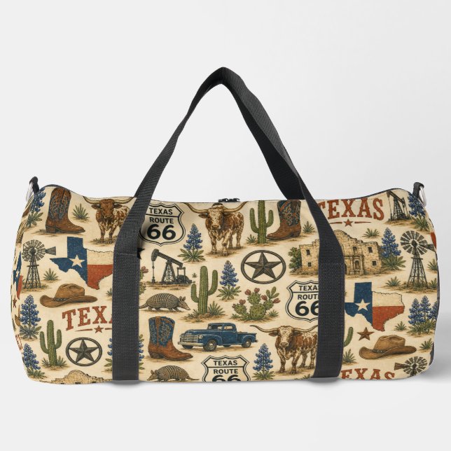 Texas Route 66 Wochenend-Rodeo Duffle Bag (Vorderseite)