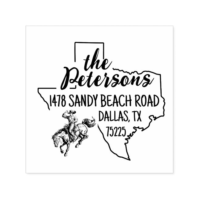 Texas-Rücksendeadresse Briefmarke Selbstfarbig Permastempel (Design)