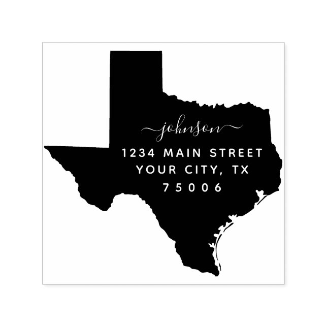 Texas Rücksendeadresse Custom Rubber Briefmarke Permastempel (Design)