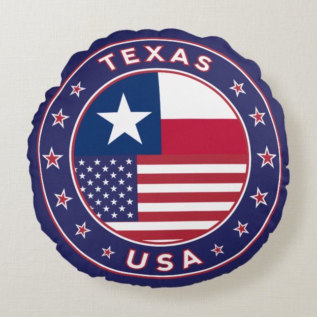 Texas Rundes Kissen (Vorderseite)