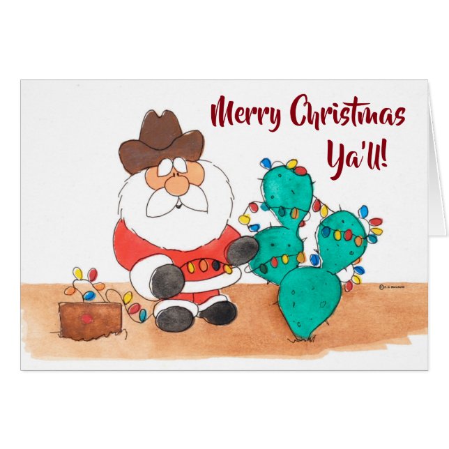 Texas Santa Christmas Card (Vorderseite (Horizontal))