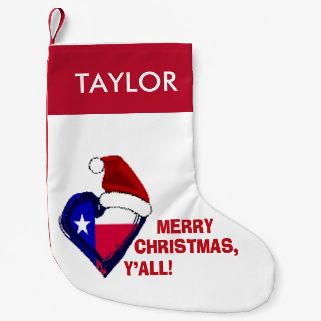 Texas Santa - Frohe Weihnachten Y'all! Kleiner Weihnachtsstrumpf (Vorderseite)