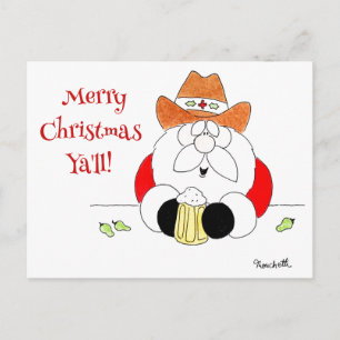 Texas Santa Weihnachtspostkarte Feiertagspostkarte