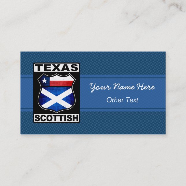 Texas Scottish American Custom Carte de visite (Devant)