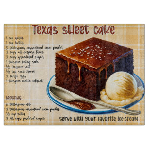Texas Sheet Cake Rezept Schneidebrett