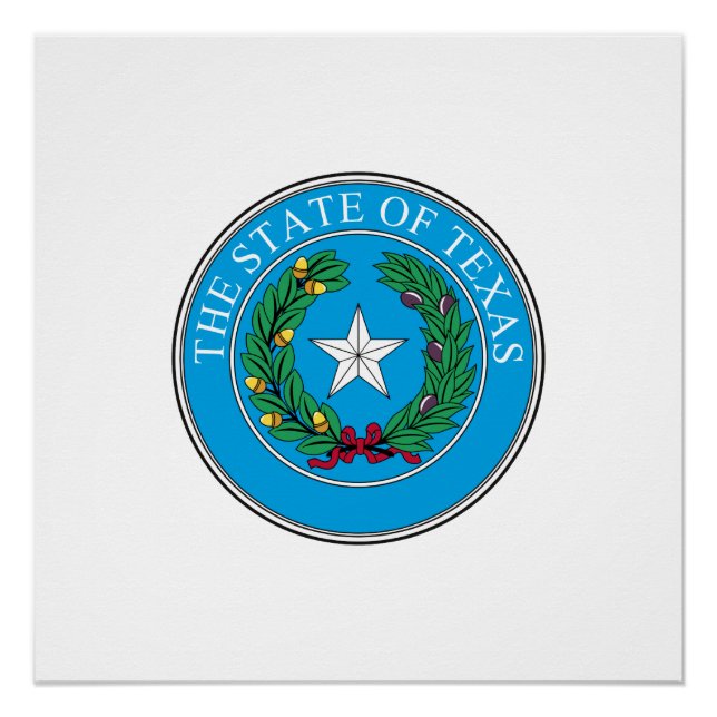 Texas Siegel, amerikanisches Staat Siegel Poster (Vorderseite)