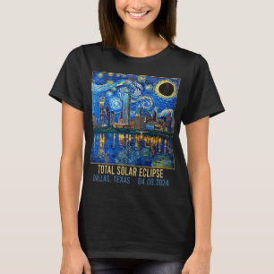 Texas Skyline Artistic Total Solar Eclipse 2024 T-Shirt