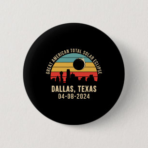 Texas Skyline Total Solar Eclipse 2024 Button