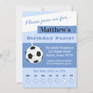 Texas Soccer Geburtstagsparty Einladung