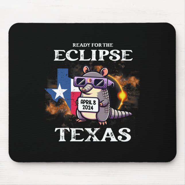 Texas Solar Eclipse 2024 April 8 Funny Armadillo F Mousepad (Vorne)