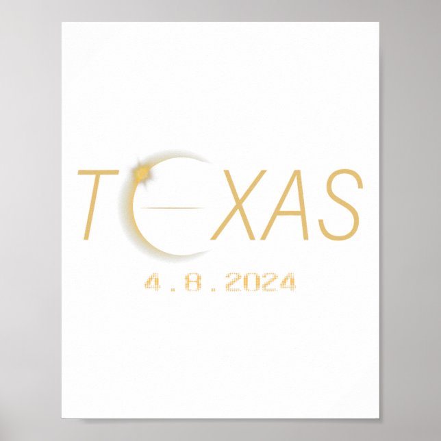 Texas Solar Eclipse 2024 Shirt Total Solar Eclipse Poster (Vorne)