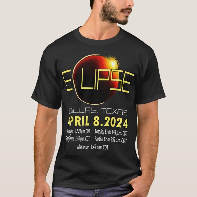 Texas Solar Eclipse 2024 Solar Eclipse Funny Texas T-Shirt (Vorderseite)