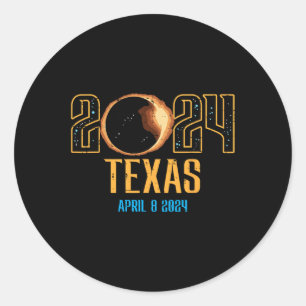 Texas Solar Eclipse 2024 Totality April 8 Men Wome Runder Aufkleber
