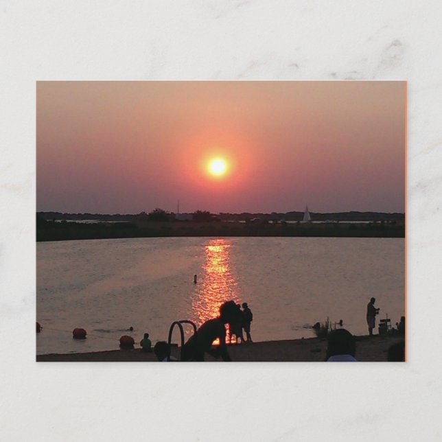 Texas Sonnenuntergang auf Lewisville Lake Postkarte (Vorderseite)