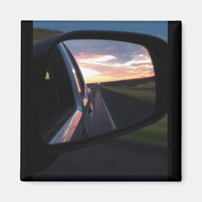 Texas Sonnenuntergang in meinem Rückspiegel Magnet (Vorne)