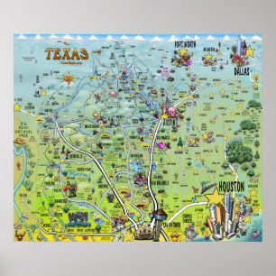Texas-Spaß-Karten Poster