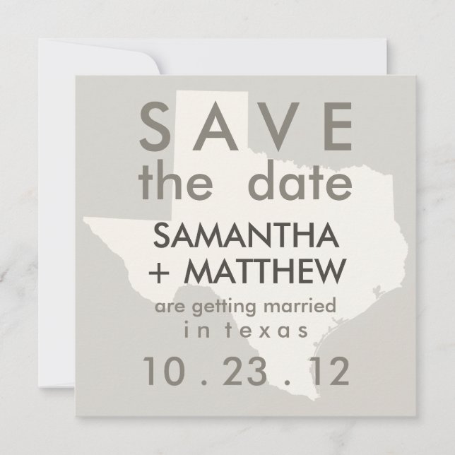 Texas Speichern der Datumskarten Save The Date (Vorderseite)
