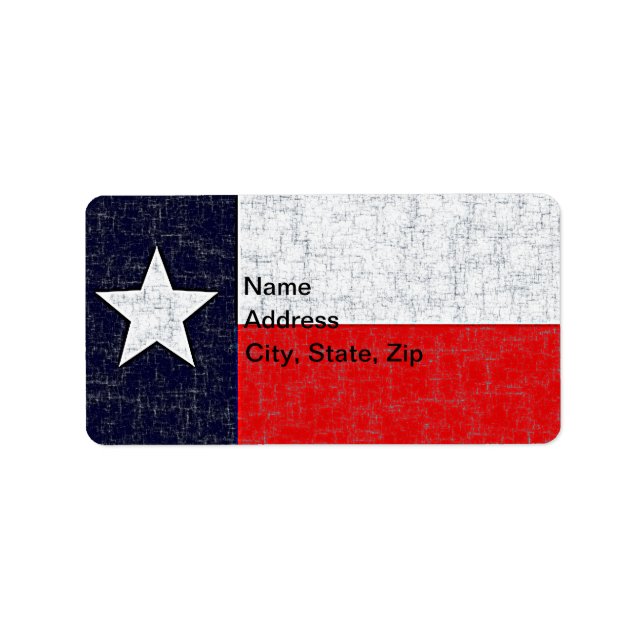TEXAS-STAAT ADRESSAUFKLEBER (Vorne)