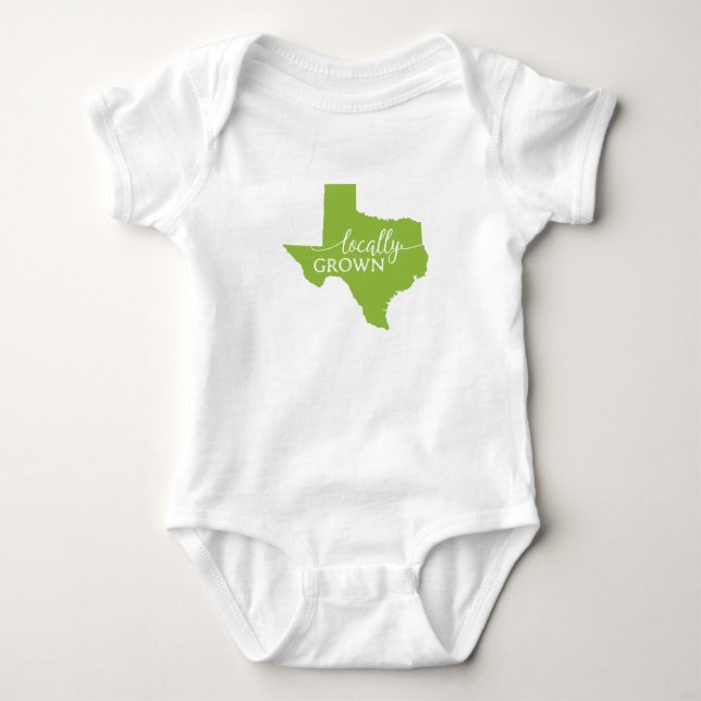 Texas Staat Bodysuit, lokalisiert in Texas Baby Strampler (Vorderseite)