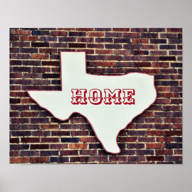 Texas Staat Form Zuhause Fotografie Drucken Poster (Vorne)