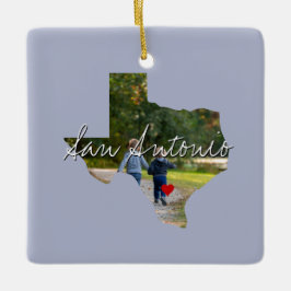 Texas Staat Foto Einfügen und Ortsname Keramikornament