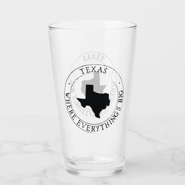 Texas Staat Glass Cup Glas (Vorderseite)